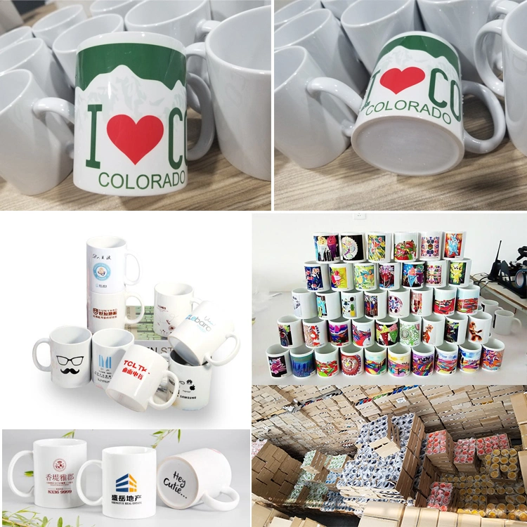 Wholesale Top Quality 3A Customized 11oz Matte Tea Ceramics Handle White Blank Coffee Mug for Sublimation Paper Printing